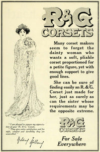 1911 Ad R G Women's Fashion Corsets Mildred Holland Actress Movie Star LHJ6