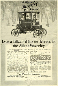 1911 Ad Waverley Electric Motor Carriages Transport Riding Passengers LHJ6