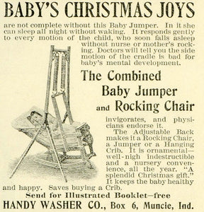 1897 Ad Handy Washer Baby Jumper Rocking Chair Seat Bouncer Combo Infant LHJ6