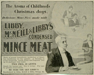 1897 Ad Libby McNeill Mince Meat Pies Childhood Christmas Housewife Hubbell LHJ6
