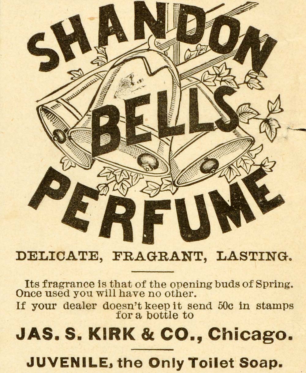 1891 Ad Shandow Bells Perfume Toilet Soap Jasper S. Kirk Toiletries LHJ6