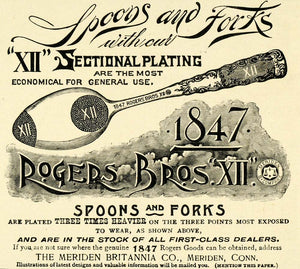 1893 Ad 1847 Rogers Bros XII Sectional Plating Silverware Meriden Britannia LHJ6
