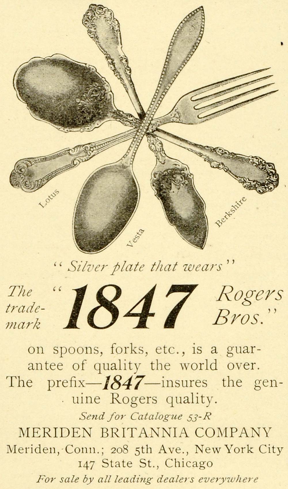 1899 Ad Meriden Britannia Connecticut 1847 Rogers Silverware Dining Forks LHJ6