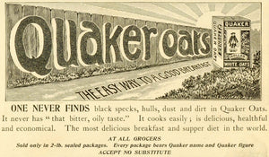 1898 Ad Quaker White Oats Cereal Oatmeal Morning Sunrise Wooden Fence LHJ6