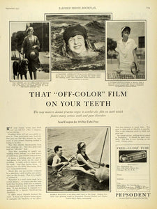 1927 Ad Pepsodent Toothpaste Val Lester Betty Mar Rowe Dentifrice Whitener LHJ7