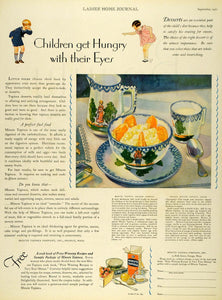 1927 Ad Minute Tapiaco Pudding Treats Desserts Children Orange Tea Set LHJ7