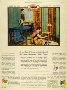 1927 Ad Duco Furniture Paint Refurnish Du Pont Mary Bob Varnish Paint LHJ7