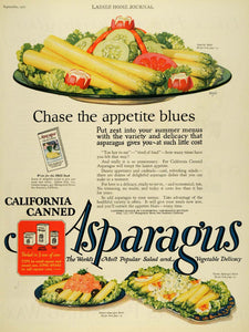 1927 Ad California Canned Asparagus Dishes Health Food Salad Vegetables LHJ7