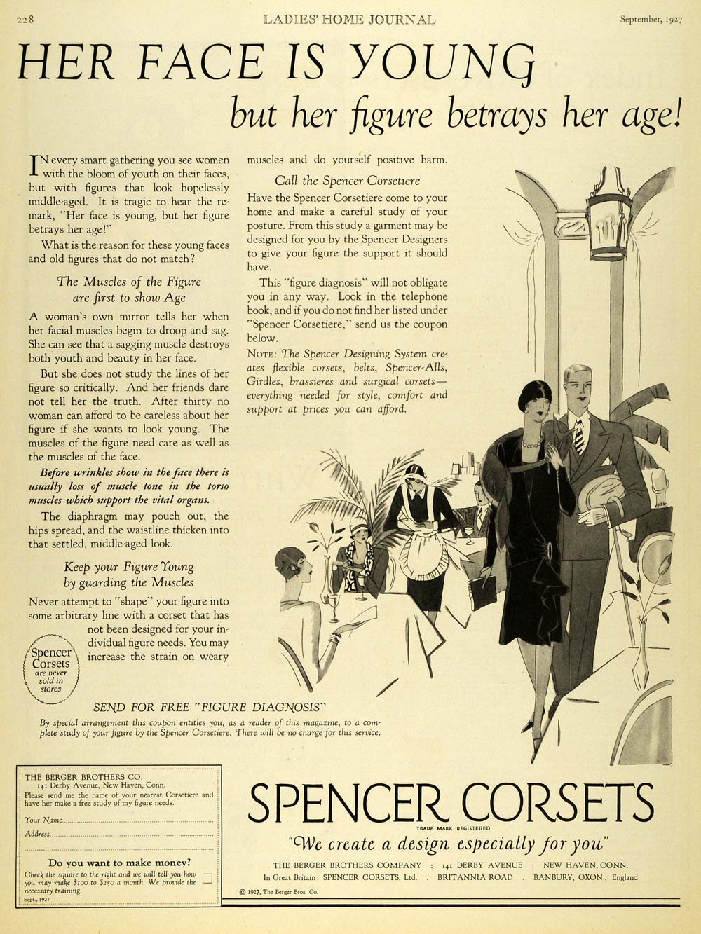 1927 Ad Berger Brothers Spencer Corsets Undergarments Waist Figure Fashion LHJ7