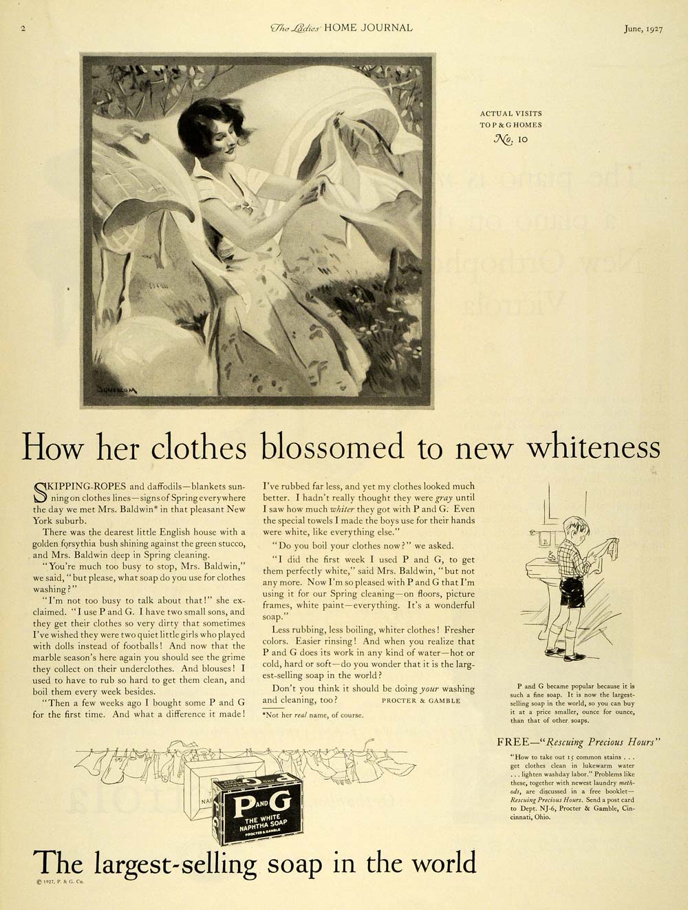 1927 Ad Haddon Sundblom Baldwin PG Soap Procter Gamble Laundry Clothes LHJ7