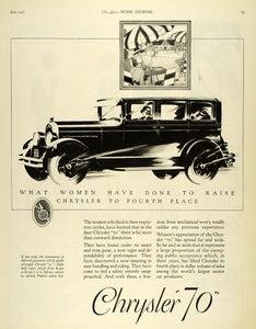 1927 Ad Chrysler 70 Antique Automobile Woman Drivers Detroit LHJ7