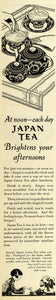1927 Ad Japan Green Tea Pot Saucer Tea Time Caffeinated Kettle Drink LHJ7