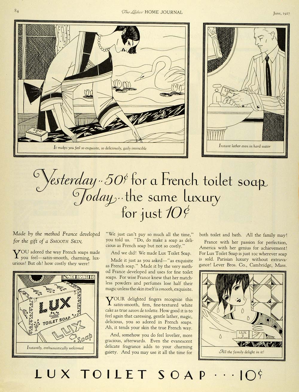 1927 Ad Lever Bros. Co. Lux Toilet Soap Bath Skin Care - ORIGINAL LHJ7