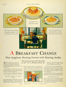 1927 Ad Quaker Oats Co Puffed Rice Family Breakfast - ORIGINAL ADVERTISING LHJ7
