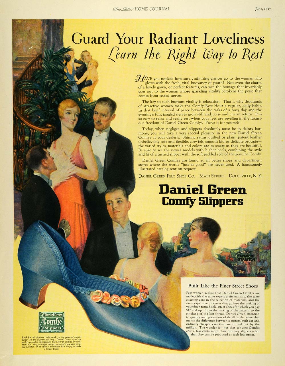 1927 Ad Daniel Green Felt Shoe Comfy Slippers Fashion - ORIGINAL LHJ7 Period Paper Historic Art LLC 1927 Ad Daniel Green Felt Shoe Comfy Slippers Fashion - ORIGINAL LHJ7 Period Paper Historic Art LLC