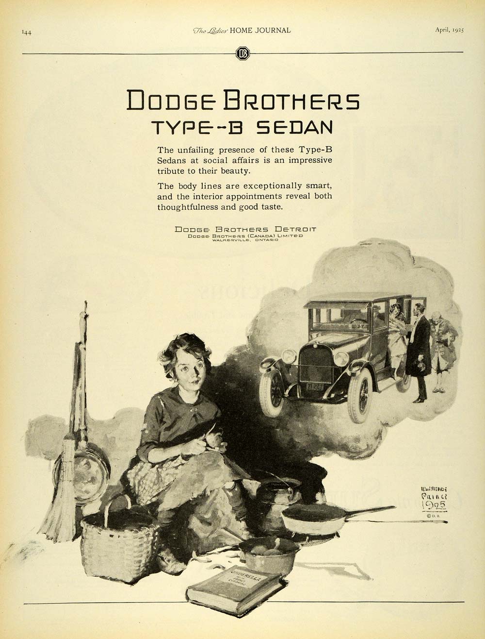 1925 Ad Dodge Brothers Detroit Type-B Sedan Automobile - ORIGINAL LHJ7
