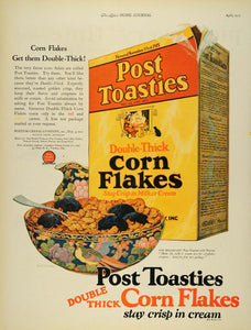 1925 Ad Post Toasties Double Thick Corn Flakes Cereal - ORIGINAL LHJ7