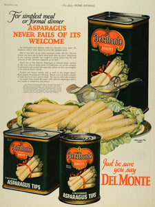 1925 Ad California Packing Del Monte Caned Asparagus Tips Vegetables Food LHJ7