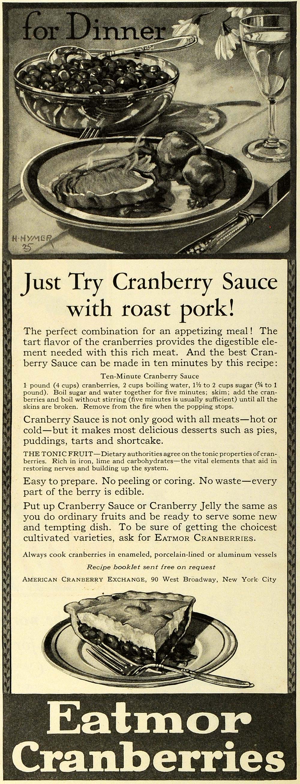 1925 Ad American Cranberry Exchange Eatmor Berry Sauce Cooking Artist H LHJ7