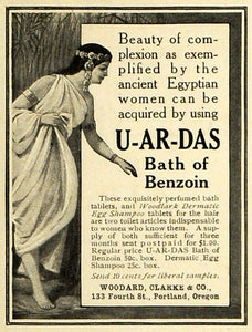 1906 Ad Woodard Clarke U-Ar-Das Egyptian Bath Soaps - ORIGINAL ADVERTISING LHJ7