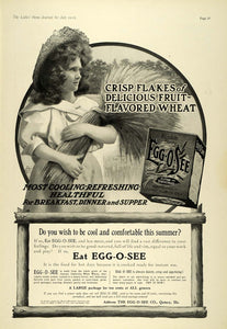 1905 Ad Egg-O-See Crisp Wheat Flakes Girl Bushel Field - ORIGINAL LHJ7
