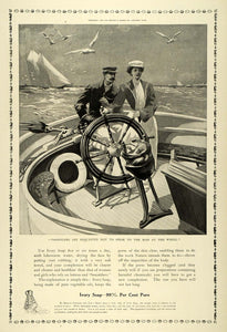 1905 Ad Ivory Soap Sail Boat Steering Wheel Ocean Gulls - ORIGINAL LHJ7