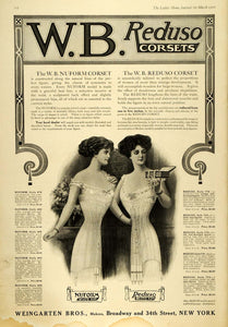 1910 Ad Weingartent W. B. Reduso Nuform Women's Corsets Fashion LHJ7