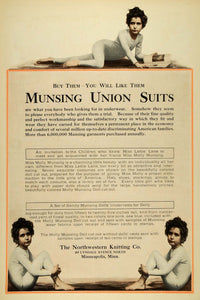 1909 Ad Northwestern Knitting Munsing Underwear Suits Long Johns Girls LHJ7