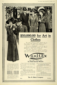 1909 Ad H. Black Wooltex Women's Clothes Dresses Skirts Coats Suits Crowd LHJ7