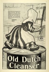 1909 Ad Old Dutch Cleanser Omaha Kitchen Home Cleaning Clogs Apron Dirt LHJ7