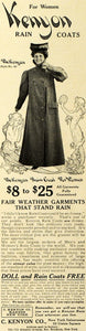 1905 Ad C. Kenyon Women's Rain Coats Mermaids Weather Outerwear New York LHJ7