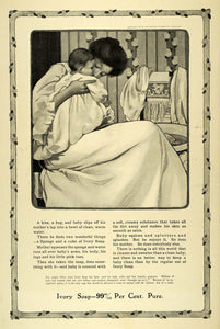 1906 Ad Ivory Soap Mother Baby Bath Basin Sponge Towel Bathing Art Nouveau LHJ7