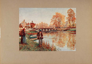 1905 Print Fishing Pole Fisherman Theodor von HÌ¦rmann - ORIGINAL LMC1