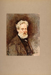 1905 Print Self Portrait Austrian Artist Rudolf von Alt - ORIGINAL LMC1