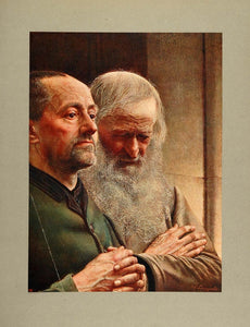 1905 Print Old Man Church Eglise Joseph Jef Leempoels - ORIGINAL LMC1