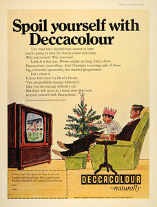1968 Ad Deccacolour Decca Color TV Television Christmas - ORIGINAL LN1