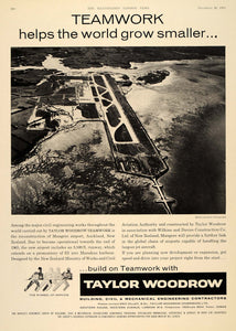 1964 Ad Taylor Woodrow Engineering Mangere Airport NZ - ORIGINAL ADVERTISING LN1
