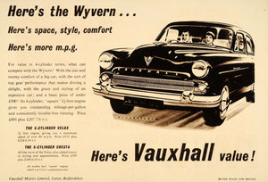 1955 Ad Vauxhall Wyvern British Automobile 4-Cylinder - ORIGINAL ADVERTISING LN1