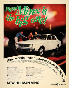 1967 Ad Hillman Minx White British Automobile Rootes - ORIGINAL ADVERTISING LN1