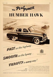 1956 Ad Humbler Hawk British Car Automobile Rootes UK - ORIGINAL ADVERTISING LN1