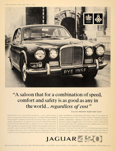 1968 Ad Jaguar 420 Saloon Sports Car Motor Road Test - ORIGINAL ADVERTISING LN1