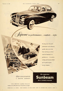 1956 Ad Sunbeam Mk III Sports Saloon Rootes British Car - ORIGINAL LN1