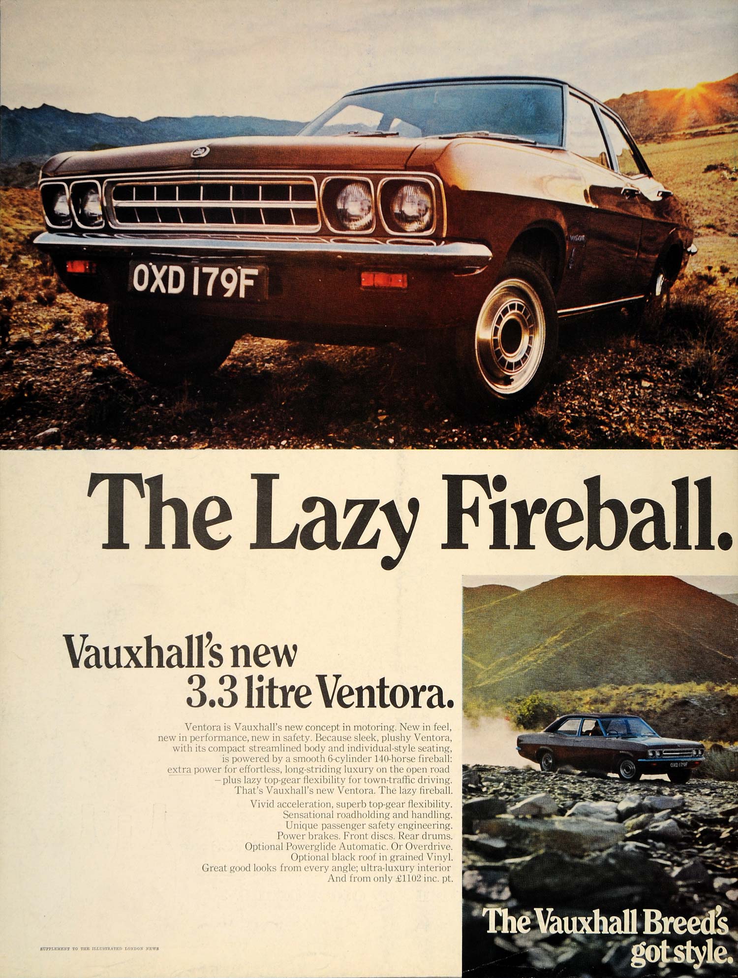 1968 Ad Vauxhall 3.3-Litre Ventora British Automobile - ORIGINAL ADVERTISING LN1