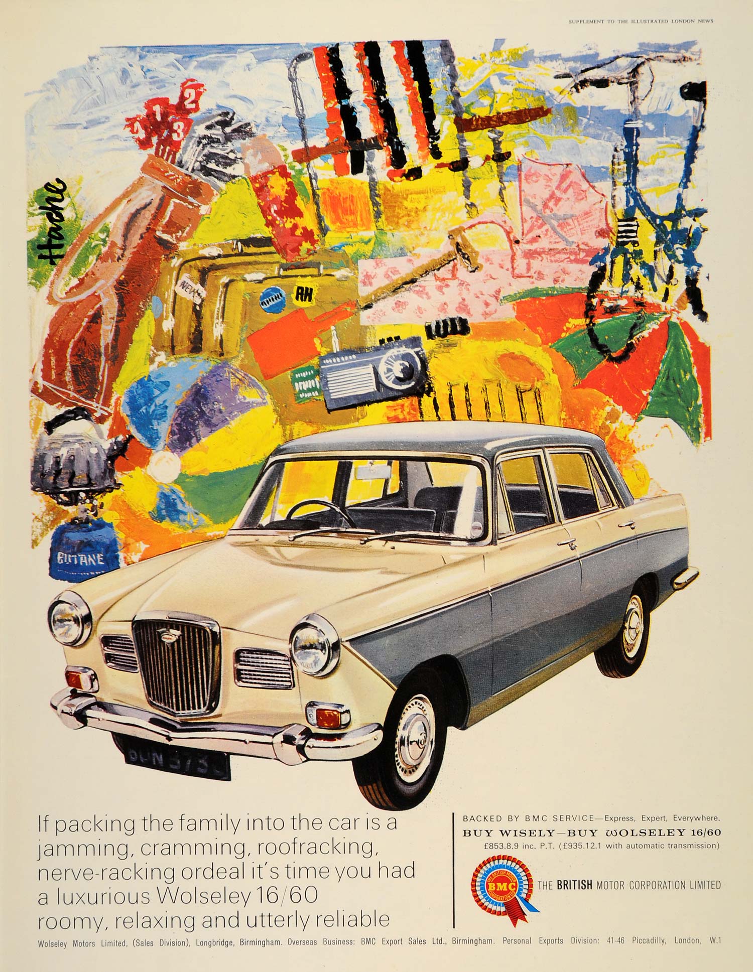 1966 Ad Wolseley 16/60 Two-Tone British Car Automobile - ORIGINAL LN1