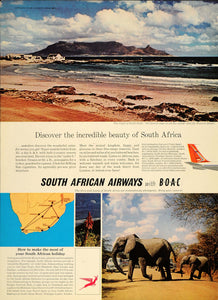 1964 Ad South African Airways Travel Cape of Good Hope - ORIGINAL LN1