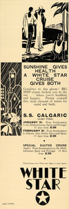 1930 Ad White Star Line Cruises SS Calgaric Art Deco - ORIGINAL ADVERTISING LN1