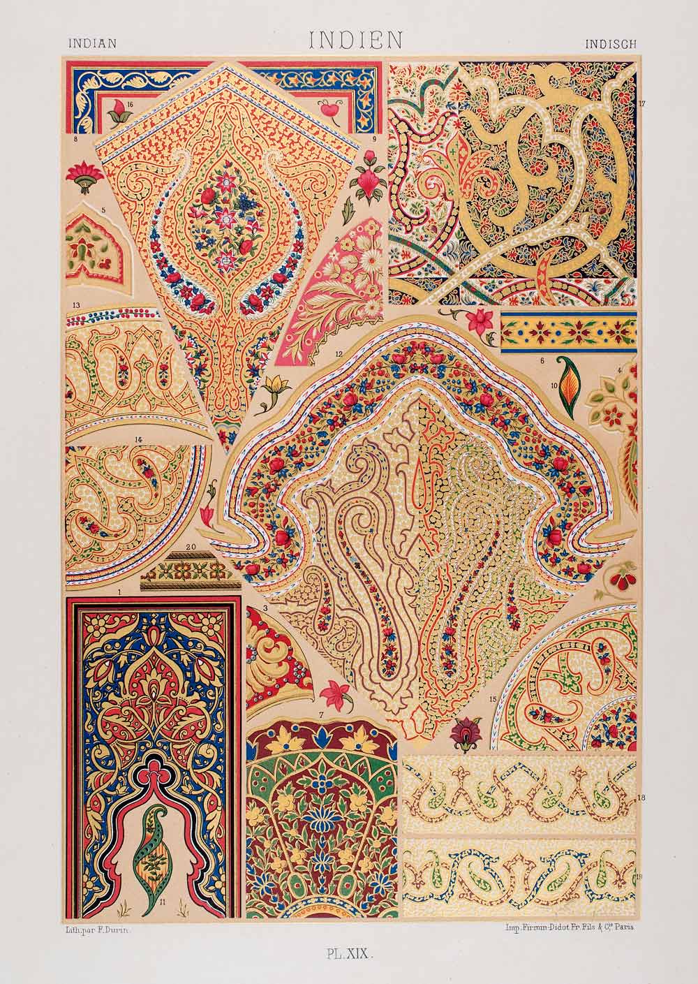 1875 Chromolithograph Indian Design Traditional Paisley Motif Border L –  Period Paper Historic Art LLC, image size:1000x1409