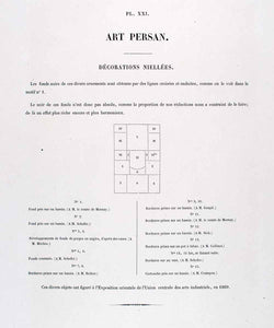 1875 Chromolithograph Persian Arabesque Historical Design Pattern Motif LOR1