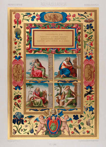 1875 Chromolithograph Renaissance Giulio Clovio Illumination Evangelist Art LOR1