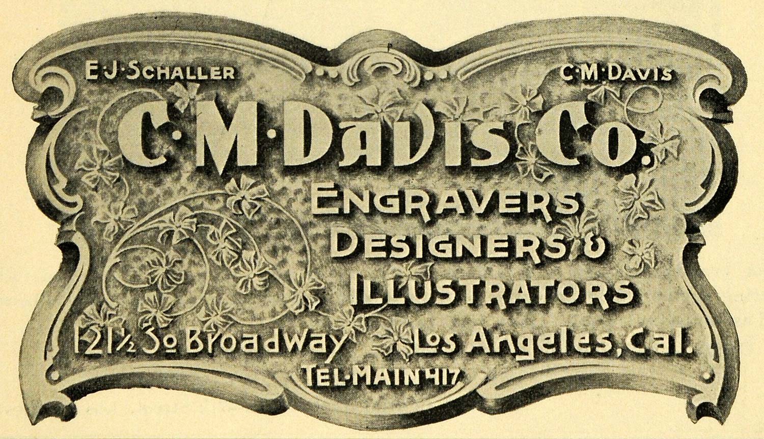 1898 Ad C. M. Davis Engraving Illustrators Los Angeles - ORIGINAL LOS1